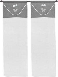 Tende Porta Finestra 60x240 cm Coppia 2 Pz Interno Semitrasparente Tessuto Pendente Grigio