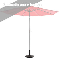 Base per Ombrellone da Giardino, Supporto per Ombrellone da Patio Rotondo da 12 kg, con Pomello Regolabile, Base per Ombrellone da 38/48 mm, per Giardino, Patio