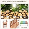 Panchina da Esterno in Legno, Panchina a 2 Posti da Giardino con Sedile a Doghe Traspirante e Schienale Inclinato, Panca per Cortile, Balcone e Giardino, Portata 180 kg