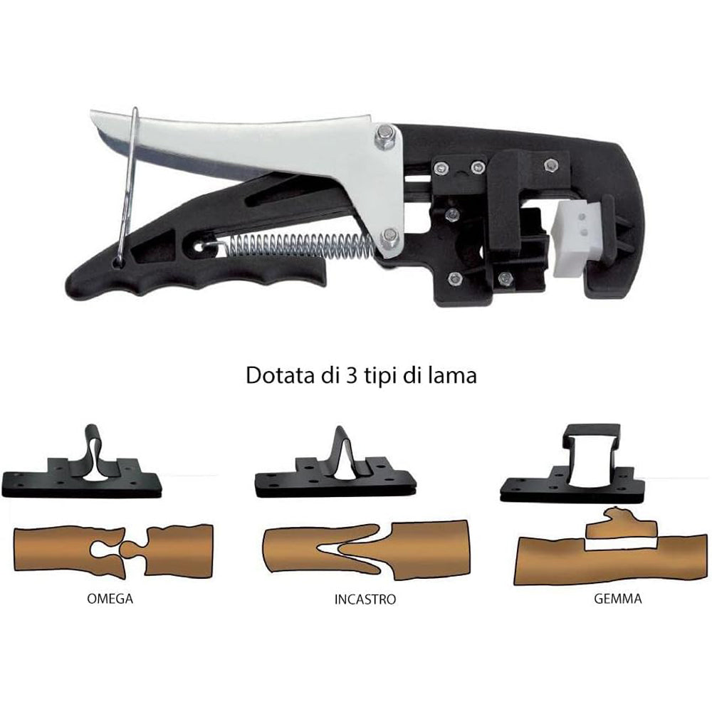 INNESTATRICE UNIVERSALE TRE LAME TRE TIPI DI INNESTO INCASTRO OMEGA GEMMA BERNI ART.17