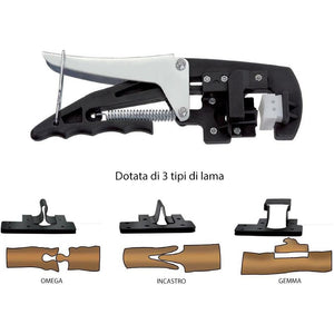 INNESTATRICE UNIVERSALE TRE LAME TRE TIPI DI INNESTO INCASTRO OMEGA GEMMA BERNI ART.17