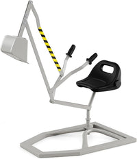 Escavatore per Bambini, Scavatore di Sabbia da Spiaggia con Controlli a 2 Mani e Pala Flessibile, Sedile Girevole a 360°, Escavatore da Costruzione per Esterni, 3 Anni+ (con Base Grigio)