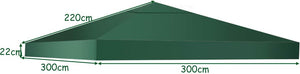 Copertura per Gazebo, Tetto Ricambio per Gazebo, Tetto del Padiglione 3x3 m (Verde)