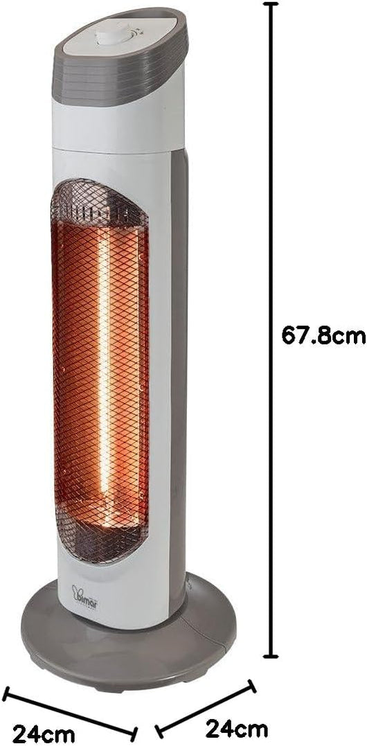 Bimar HR318 Stufetta Elettrica a Basso Consumo, Stufa Radiante in Fibra di Carbonio a Bassa Intensità Luminosa per Ambienti Interni