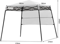 Gazebo Pieghevole da Giardino 210 x 210CM, Struttura in Acciaio, Altezza Regolabile, Gazebo da Esterno con Borsa, Ideale per Feste, Barbecue, Giardino e Spiaggia (bianco)