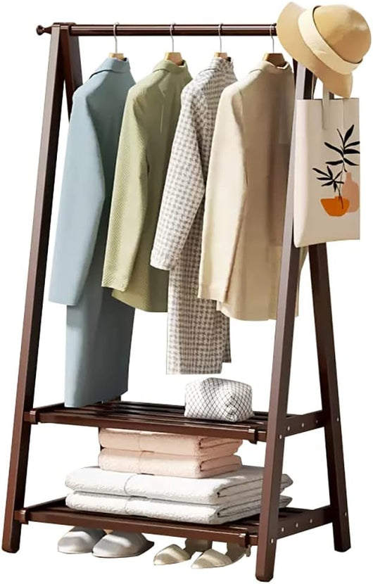 Appendiabiti in bambù, Appendiabiti con Ripiani, Appendiabiti per Vestiti, Appendiabiti Pieghevole Leggero, Organizer per Armadio per Vestiti per Ingresso e Camera da Letto