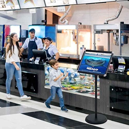 Supporto Poster Menù Stand per Pubblicità da Terra in Metallo, Girevole e Regolabile in Altezza, A4 / A3 (A3 Nero)