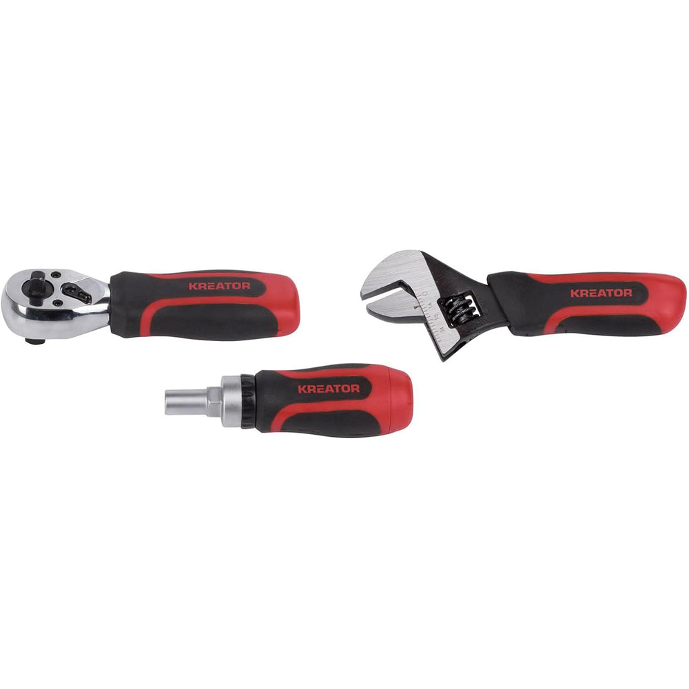 SET 40PZ BUSSOLE INSERTI 1/4" - 3/8" + CHIAVE A RULLINO CRICCHETTO CACCIAVITE KREATOR KRT500116