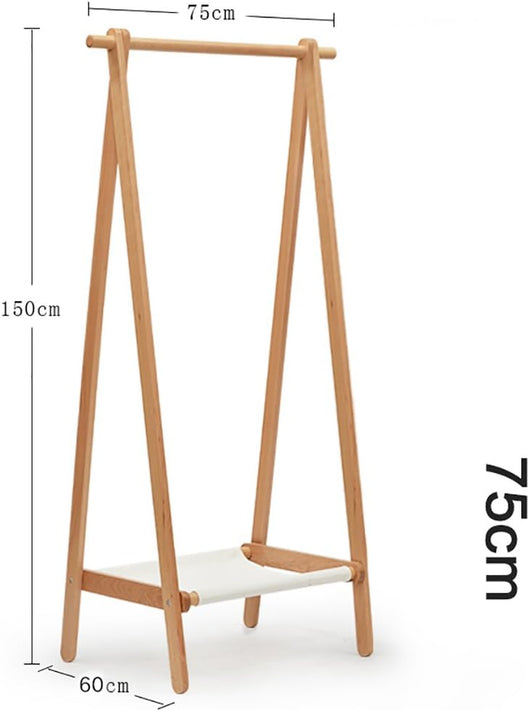 Appendiabiti Moderno in Stile Pavimento Appendiabiti in Legno massello Semplice ripiano per Vestiti in Legno (Dimensioni: 75 cm)