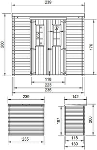 TIMBELA M310C Casetta da Giardino in Legno per Esterni 239x142xA200 cm/2.6m2