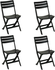 Sedia da giardino in plastica pieghevole, Pratik, Set da 4 pz sedie per esterno Tomaino - Antracite