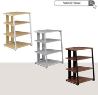 Ripiano portaoggetti Tonar, Rovere rustico/nero, 61 x 78 cm 4 ripiani aperti