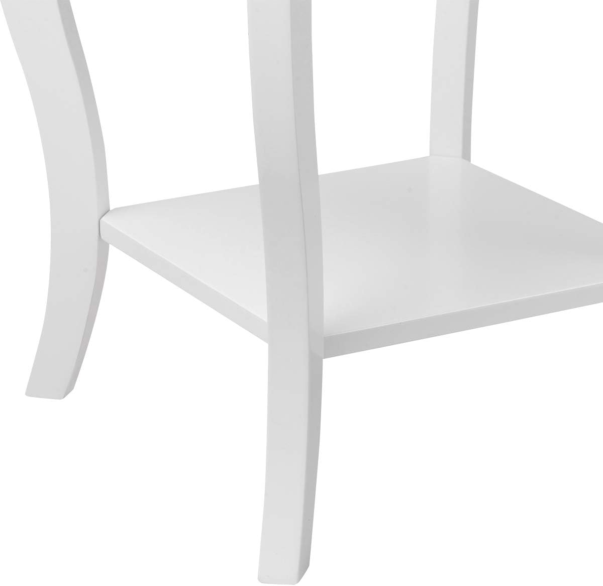 Comodino, Comodino da Divano a 2Livelli, Tavolino per la Camera da Letto, Capacità di peso di 17 kg, 40 x 40 x 60 cm (2, bianco)