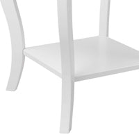 Comodino, Comodino da Divano a 2Livelli, Tavolino per la Camera da Letto, Capacità di peso di 17 kg, 40 x 40 x 60 cm (2, bianco)