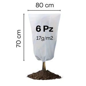 Cappuccio Protezione Piante Inverno 6 Pezzi da 70x80 cm, Telo Antigelo per Piante in Tessuto non Tessuto, Copertura Piante Inverno 17g/m2