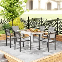 Tavolo da Pranzo da Giardino Allungabile 80-160 cm per 4-6 Posti, Bianco