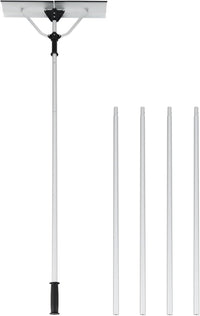Restrello da Neve per Tetto Lungezza 635 cm, Rastrello per Neve Telescopico con Testa Pieghevole, Restrello in Alluminio Allungabile con 5 Asta Rimozione Neve, Pala da Neve per Tetto