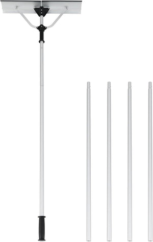 Restrello da Neve per Tetto Lungezza 635 cm, Rastrello per Neve Telescopico con Testa Pieghevole, Restrello in Alluminio Allungabile con 5 Asta Rimozione Neve, Pala da Neve per Tetto