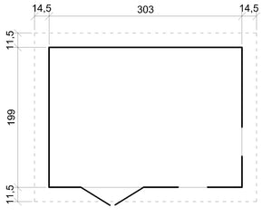 TIMBELA M334FB Ufficio in legno da giardino - 6m2