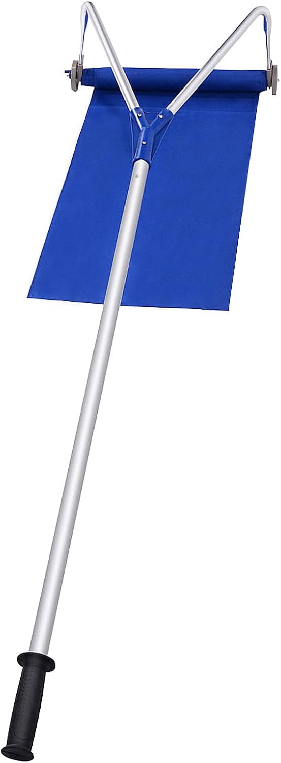 Rastrello per Tetti con Pala per Neve Estensibile, Rastrello per Neve Regolabile in Allumini, con Regolabile telescopico Maniglia 180-661 cm, per Tetti