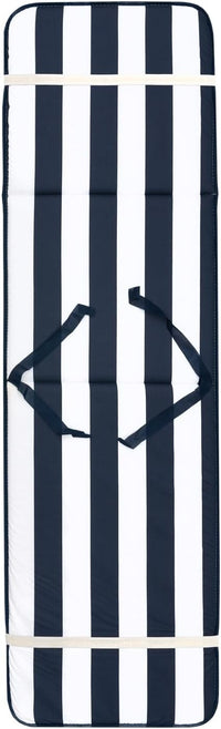 Cuscino Sdraio Poltrona Morbido A Righe Copri Lettino Prendisole Pieghevole Made In Italy Blu