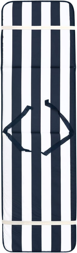 Cuscino Sdraio Poltrona Morbido A Righe Copri Lettino Prendisole Pieghevole Made In Italy Blu