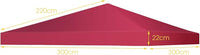 Copertura per Gazebo, Tetto Ricambio per Gazebo, Tetto del Padiglione 3x3 m (Vino rosso)