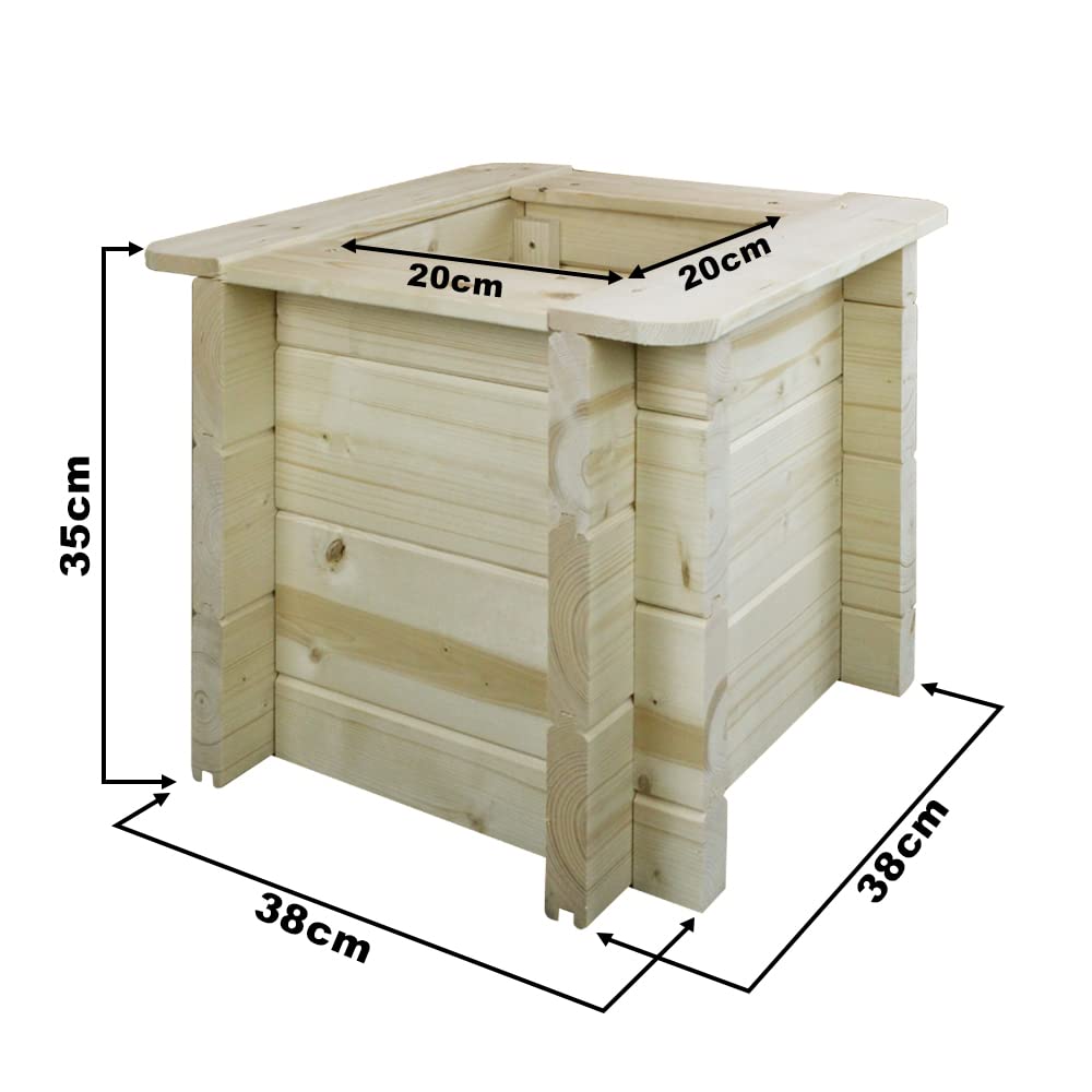 L'aiuola di giardino sopraelevata in legno - 38x38x35 cm - Timbela M610