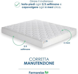 Materasso 80x190 h20 cm in memory foam adattivo doppio comfort spedito sottovuoto  antiacaro Farmarelax