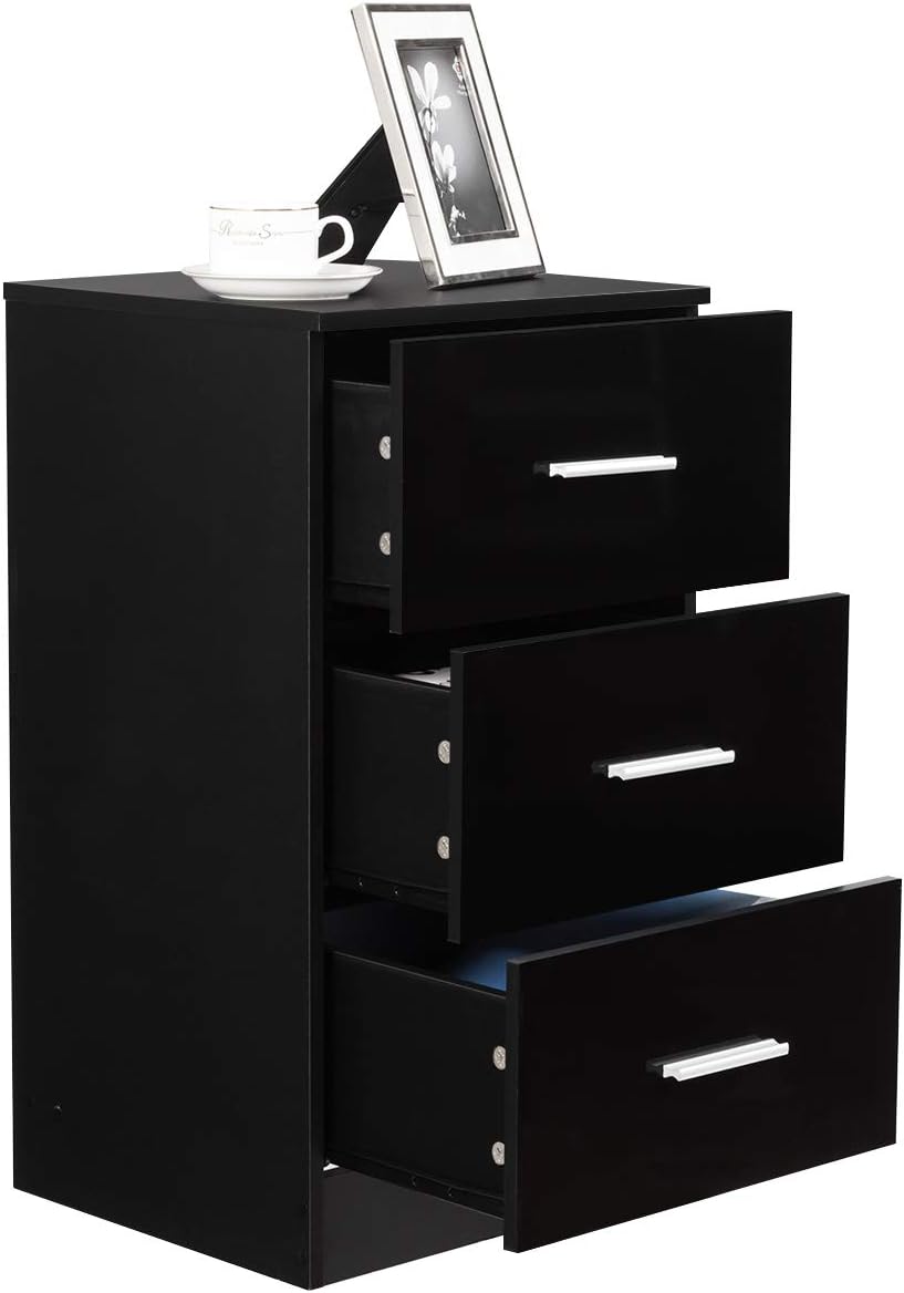 Schedario Portadocumenti con 3 Cassetti, Armadietto Ufficio Cassetiere per Documenti, Legno (1)