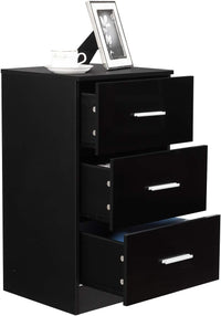 Schedario Portadocumenti con 3 Cassetti, Armadietto Ufficio Cassetiere per Documenti, Legno (1)