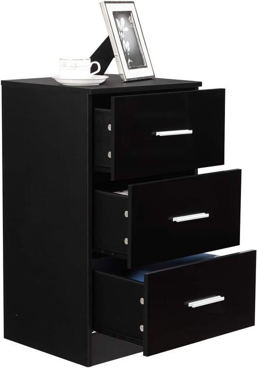 Schedario Portadocumenti con 3 Cassetti, Armadietto Ufficio Cassetiere per Documenti, Legno (1)