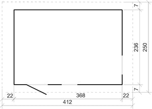 Casetta da giardino di qualit? premium 8,68 m² - H252x250x412 cm - Timbela M914-TERRA BROWN