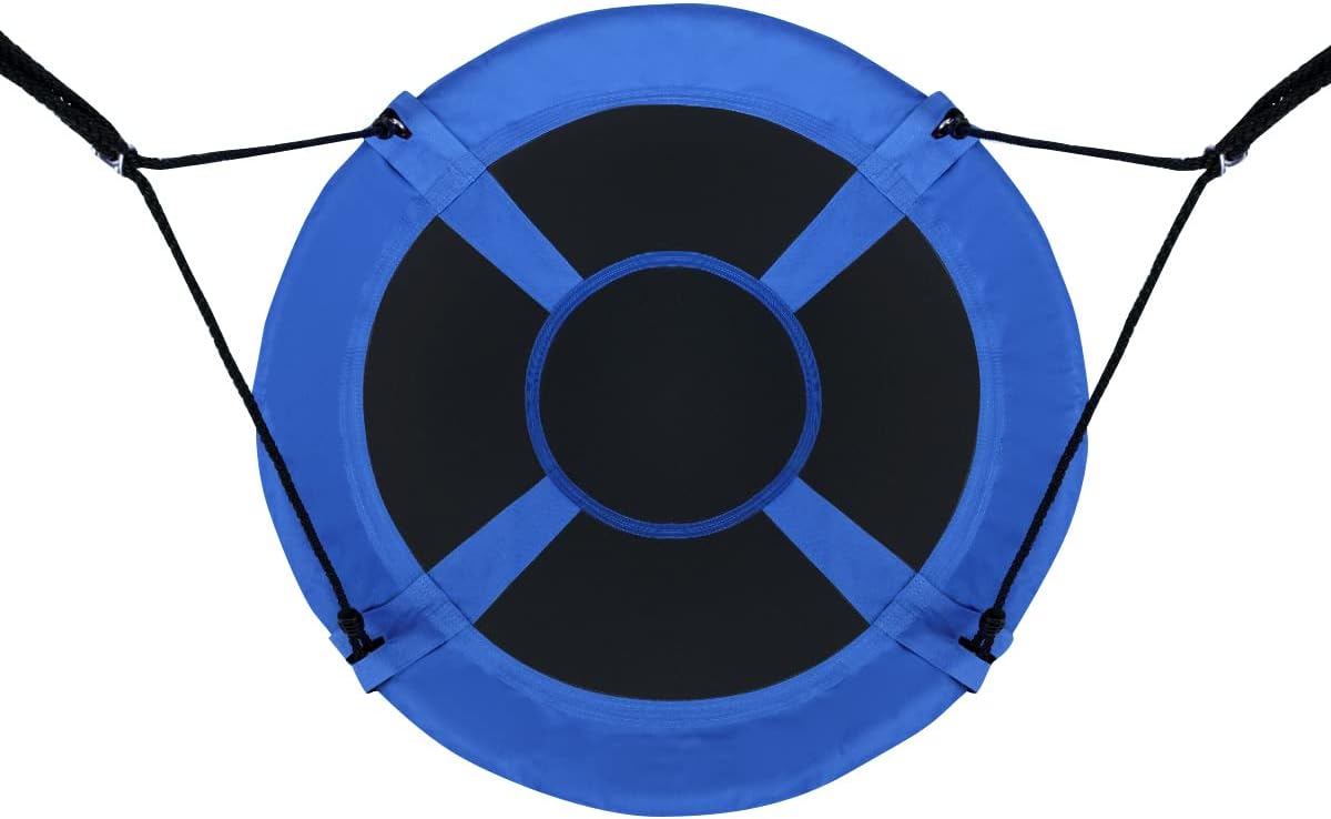 Altalena da Giardino a Nido, Altalena da Giardino per Bambini, con Telaio in Metallo, Regolabile in Altezza: 100-160 cm, Carico Fino a 150 kg (Blu)