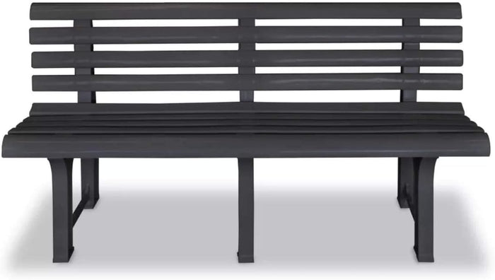 Panchina 3 Posti Da Esterno E Interno, Panchina Da Giardino In Plastica, Comoda E Resistente colore antracite Tomaino