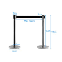 6 Paletti di Delimitazione, Colonnine Segnapercorso Corda, Barriera in Acciaio Inox con Nastro Retrattile, Ideale per Hotel Ristorante Cinema