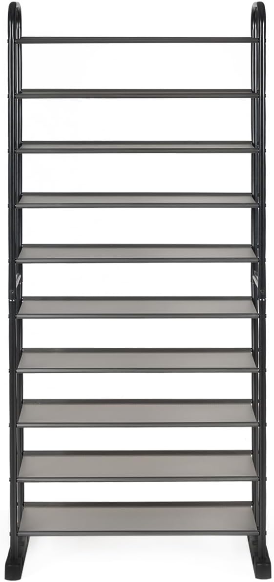 Scarpiera a 10 Ripiani Rimovibile, Organizzatore per Scarpe da 50 Paia, Struttura in Metallo, Ampia Capacità per Ingresso Soggiorno Camera da Letto, 66x29x152 cm