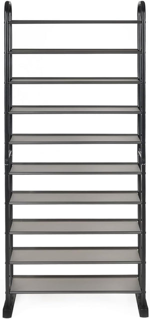 Scarpiera a 10 Ripiani Rimovibile, Organizzatore per Scarpe da 50 Paia, Struttura in Metallo, Ampia Capacità per Ingresso Soggiorno Camera da Letto, 66x29x152 cm