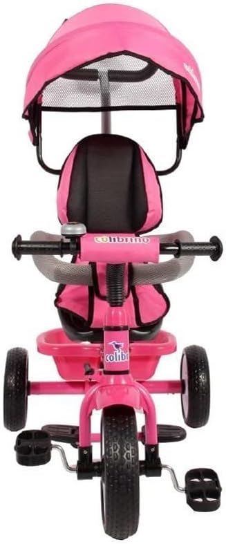 Triciclo Bambini 1 anno Passeggino Fronte Mamma e Strada Leggero | Treciclo Regolabile Bimbo Bimba 9 mesi Colibrino Rosa