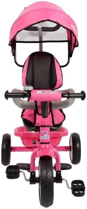 Triciclo Bambini 1 anno Passeggino Fronte Mamma e Strada Leggero | Treciclo Regolabile Bimbo Bimba 9 mesi Colibrino Rosa