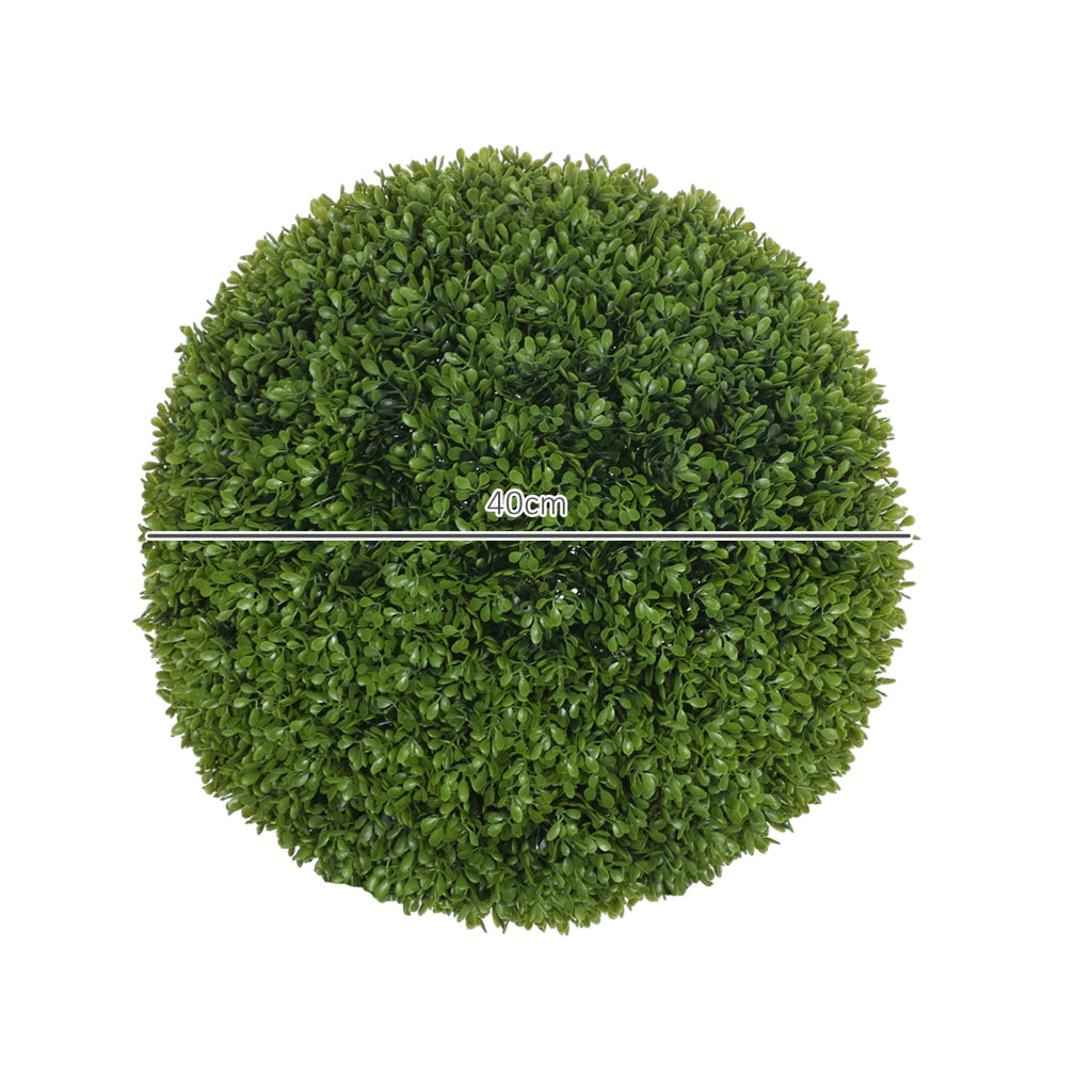 Set di 2 Piante Finte di Bosso da Ø40 cm per Interno ed Esterno in PE Verde