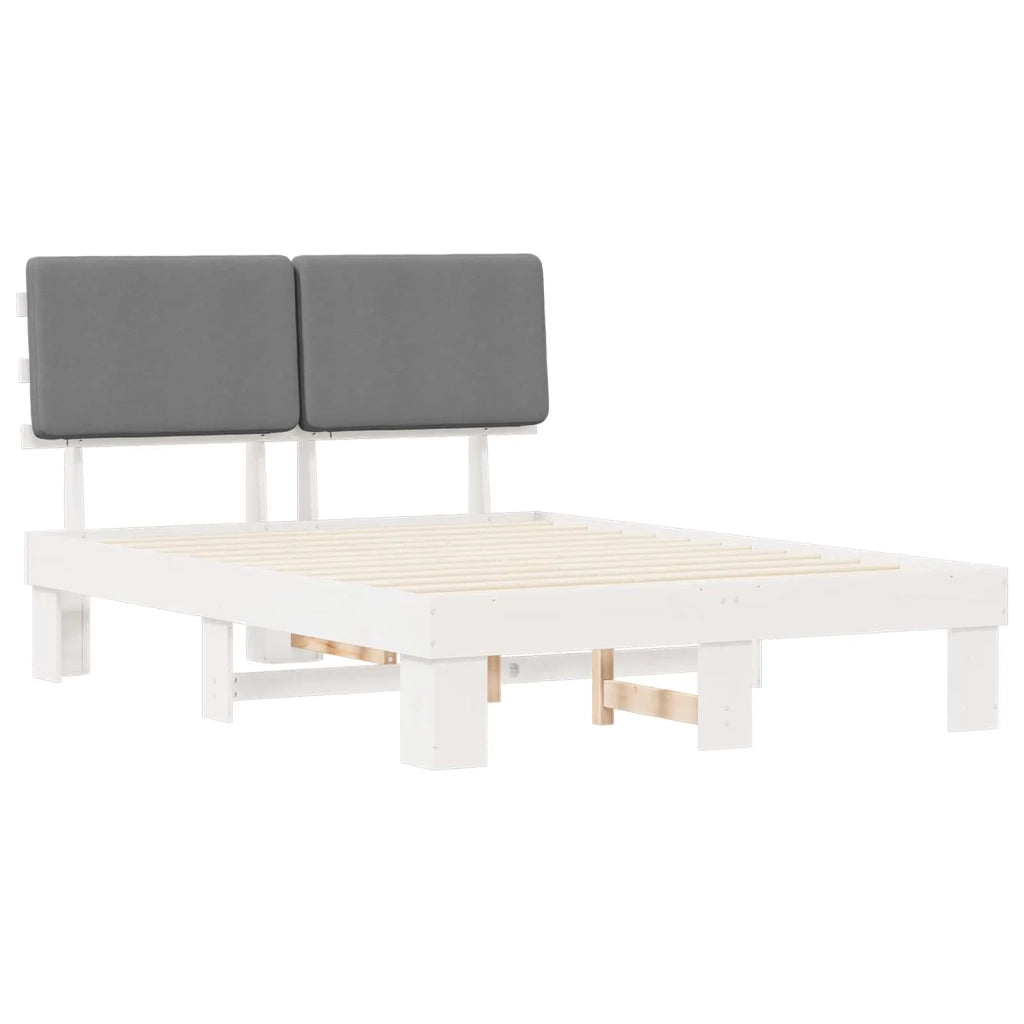 Letto con Testiera Rivestita Grigio chiaro 160 x 200 cm 877338