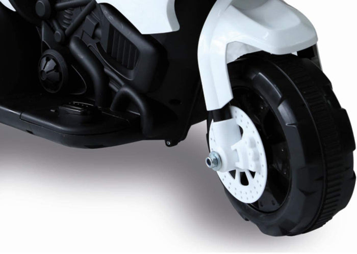 Moto elettrica per bambini moto giocattolo per bambini 1 anno 2 anni 3 anni con luci e marca avanti e dietro (bianca)