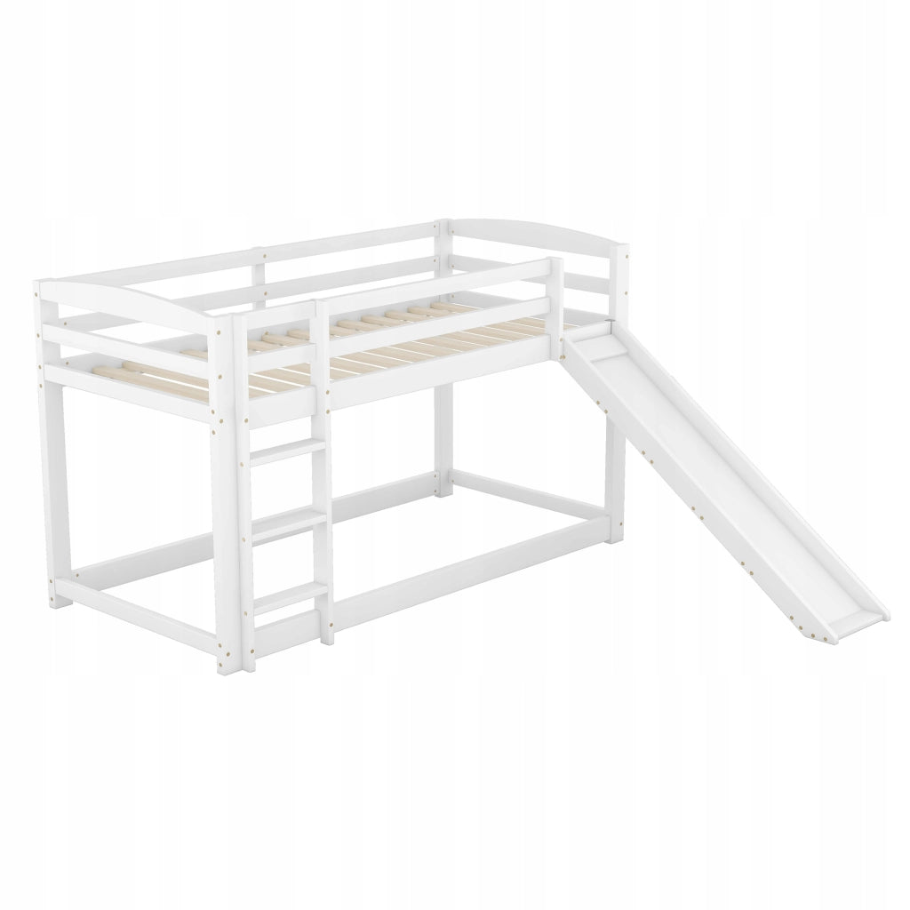 Letto a castello 90x200 - Xylo - Bianco con scivolo senza materasso