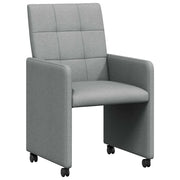 Sedie da Pranzo con Ruote 2 pz | Sedie da cucina Grigio chiaro 58 x 65 x 94 cm