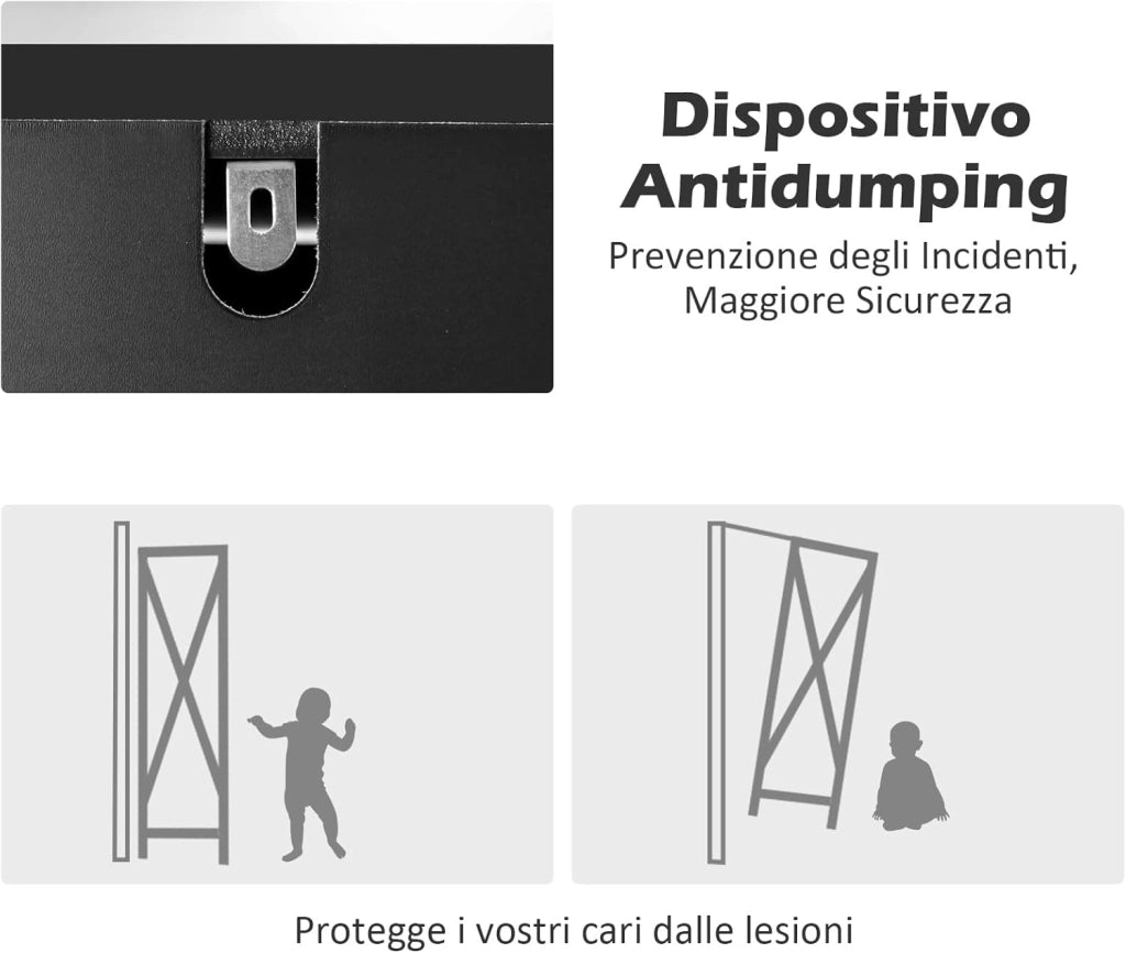 Mobile da Bagno Alto con 2 Ante, Armadio da Terra con 5 Vani, Mobile Colonna per Bagno Cucina Soggiorno, 37 x 37 x 160 cm (Nero)