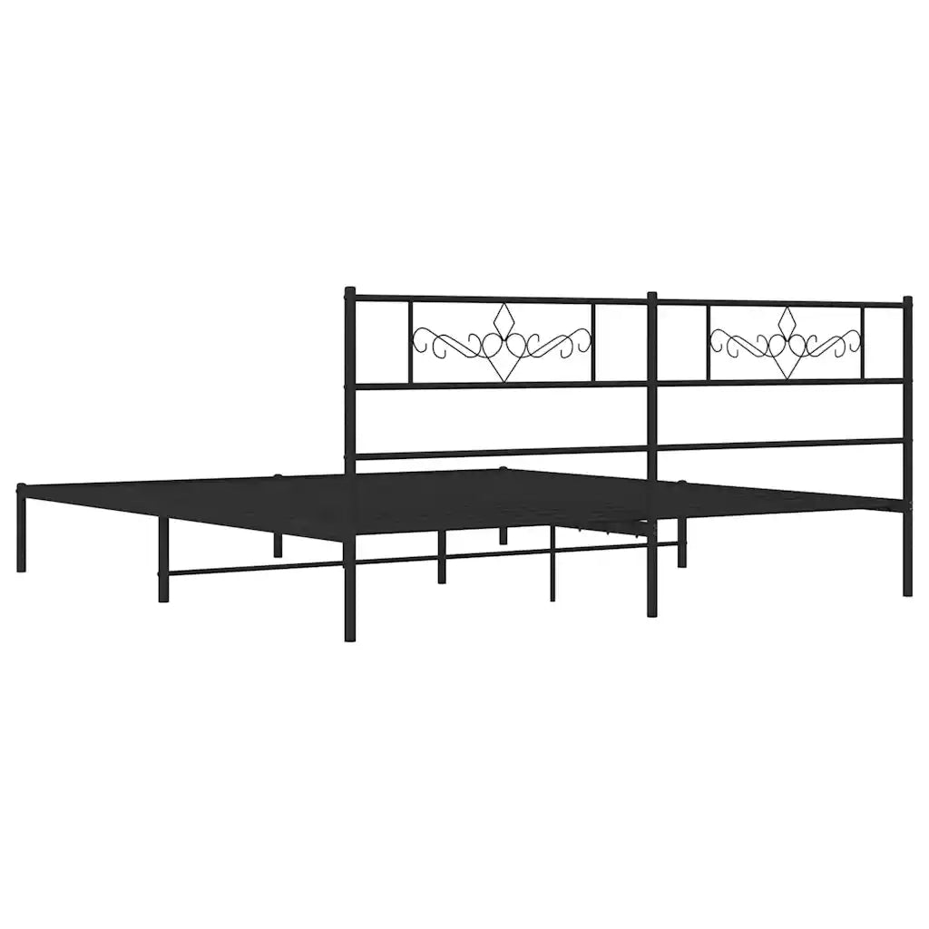 Giroletto con Testiera in Metallo Nero 193x203 cm 355273