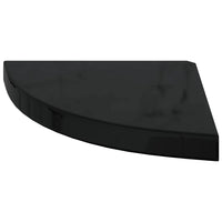 Scaffale Angolare a Parete Nero Lucido 35x35x3,8 cm in MDF cod mxl 32770