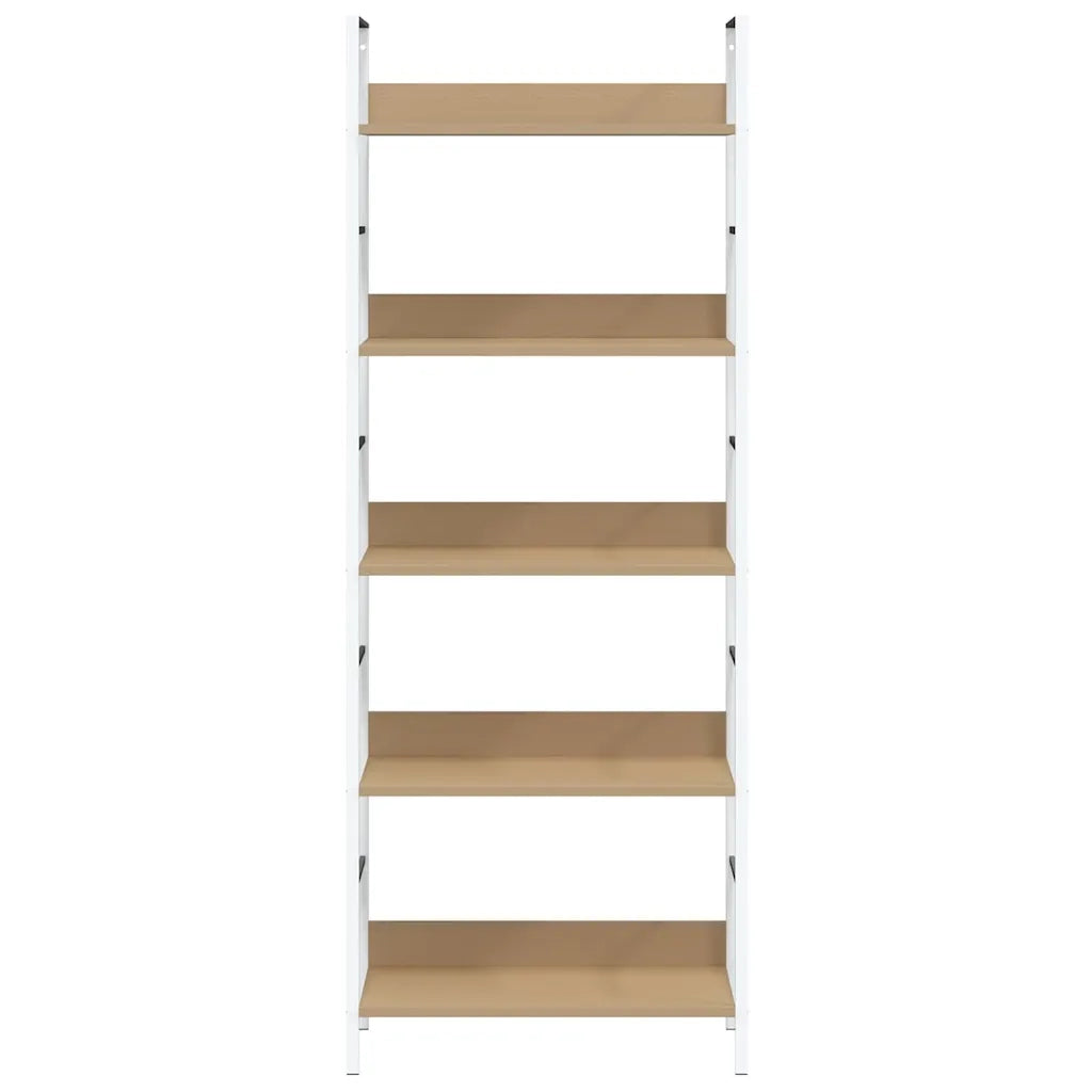 Scaffale Libri 5 Ripiani Rovere 60x27,6x158,5 Legno Multistrato 288229