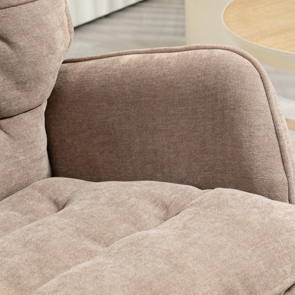 SEDIA A DONDOLO con braccioli 71x98,5x97 cm in poliestere marrone